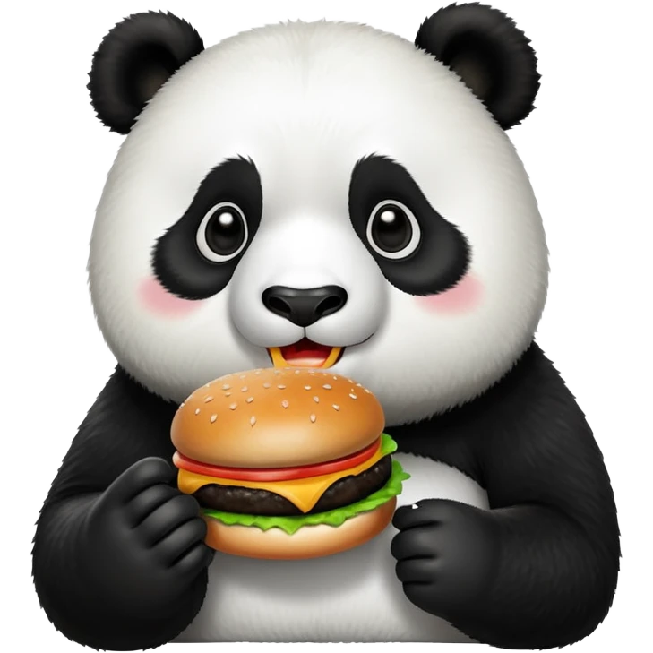 Panda eating a burger  emoji