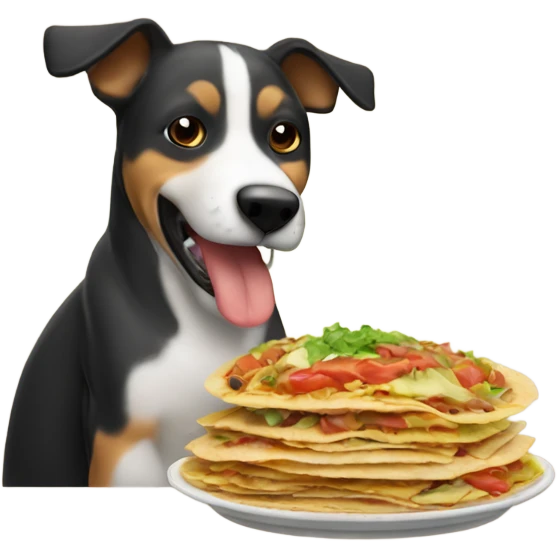 Un perro comiendo una tostada emoji
