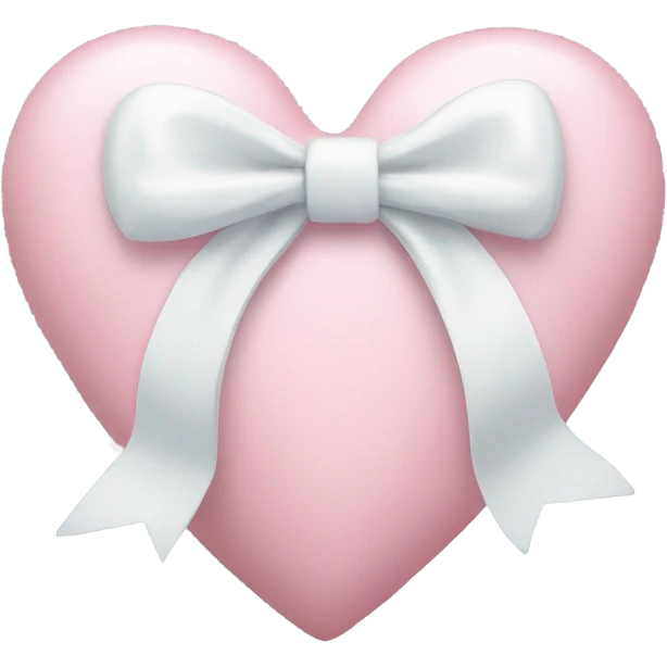Pastel pink heart with white bow emoji