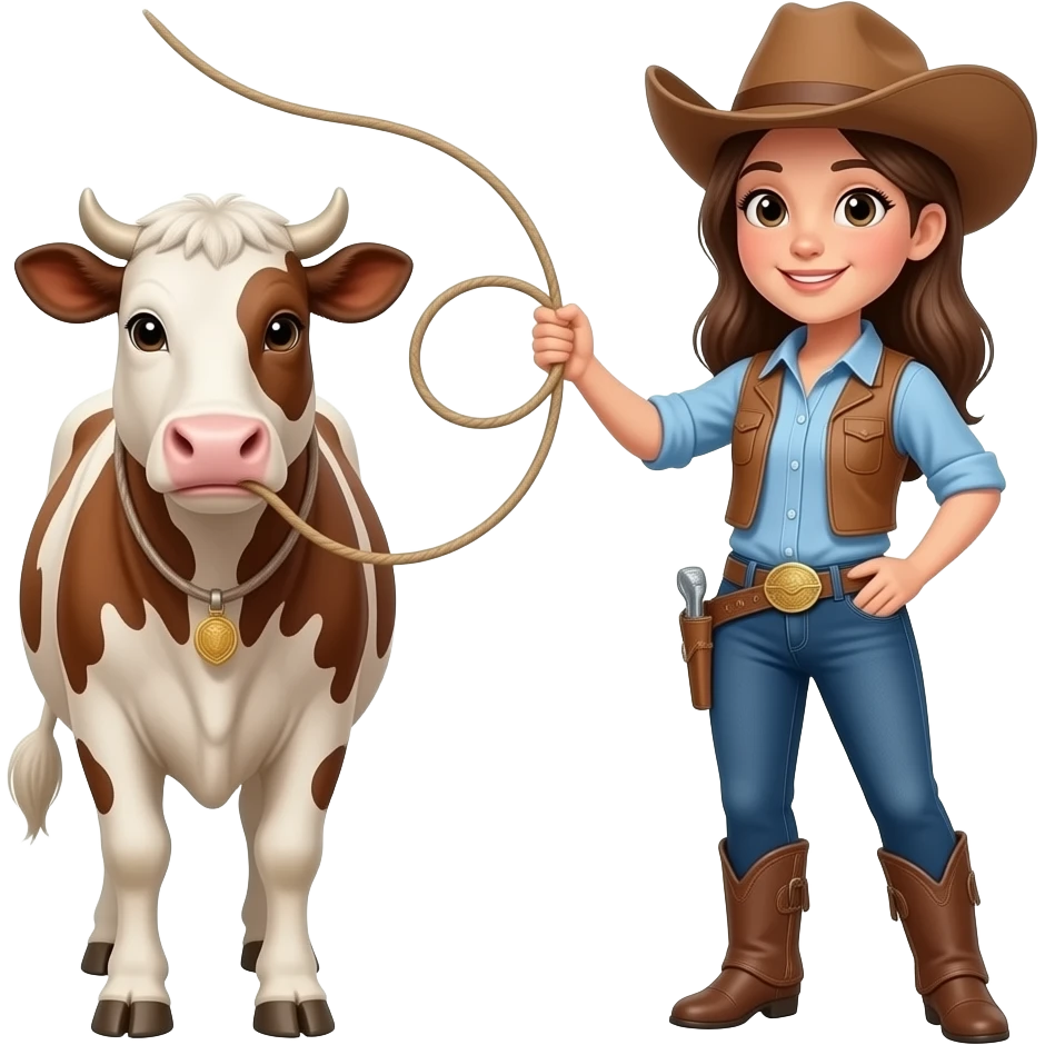 cowgirl lassoing cowgirl wearing strap on emoji
