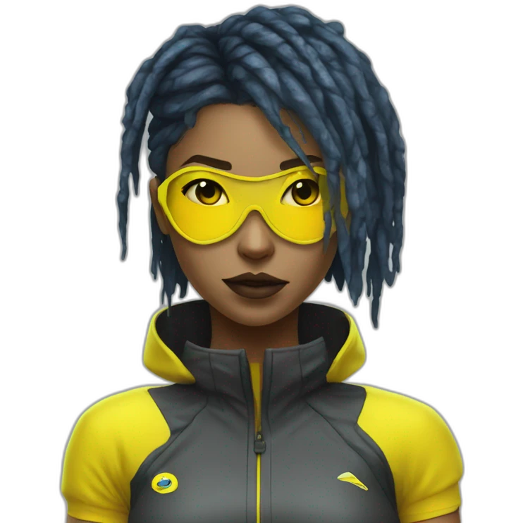 cyberpunk yellow girl in tennis uniform emoji