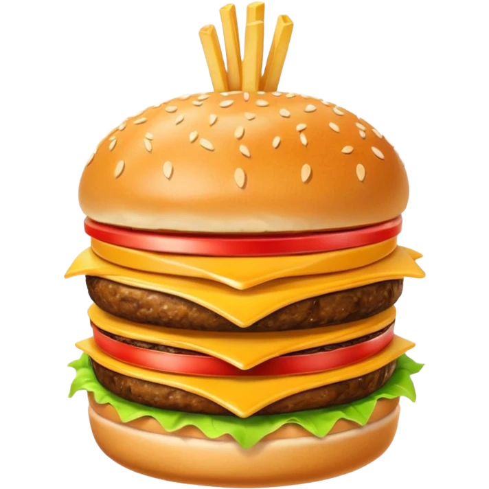 Burger and fries emoji