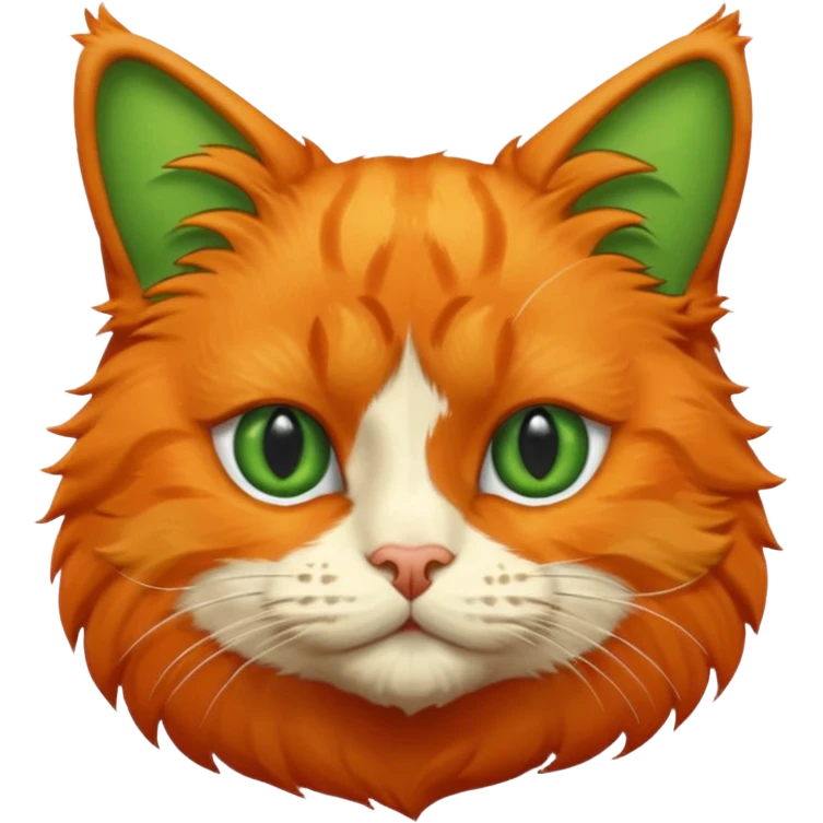 try orange cat missing his right eye and has a green left eye, with an orange patch of fur near his nose emoji