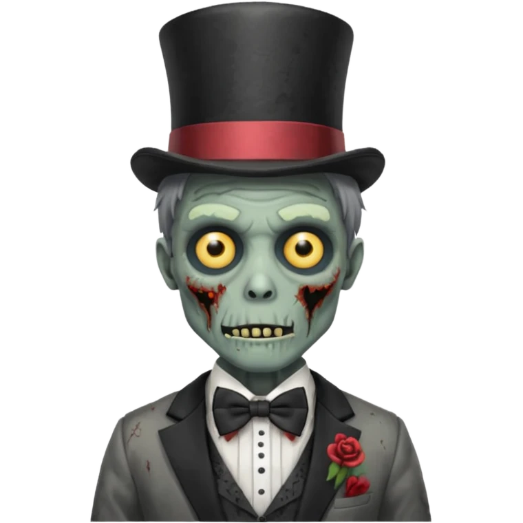 zombie with bow tie and top hat emoji
