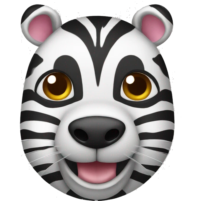 funny zebra as beaver emoji