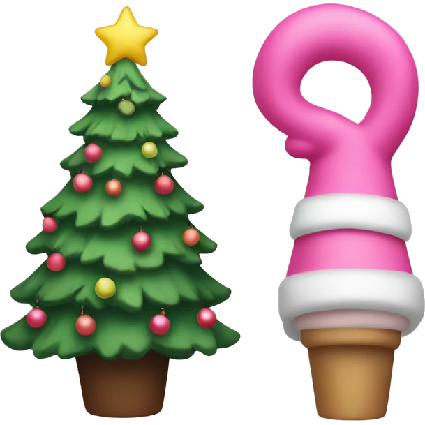 Christmas tree and pinky color vibe emoji