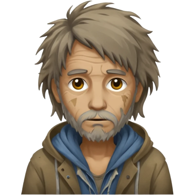 very dirty looking homeless person emoji