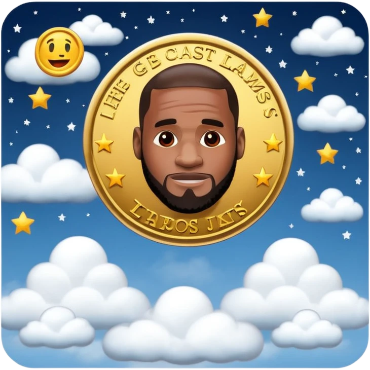 lebron james coin emoji  and text niggas in the sky emoji