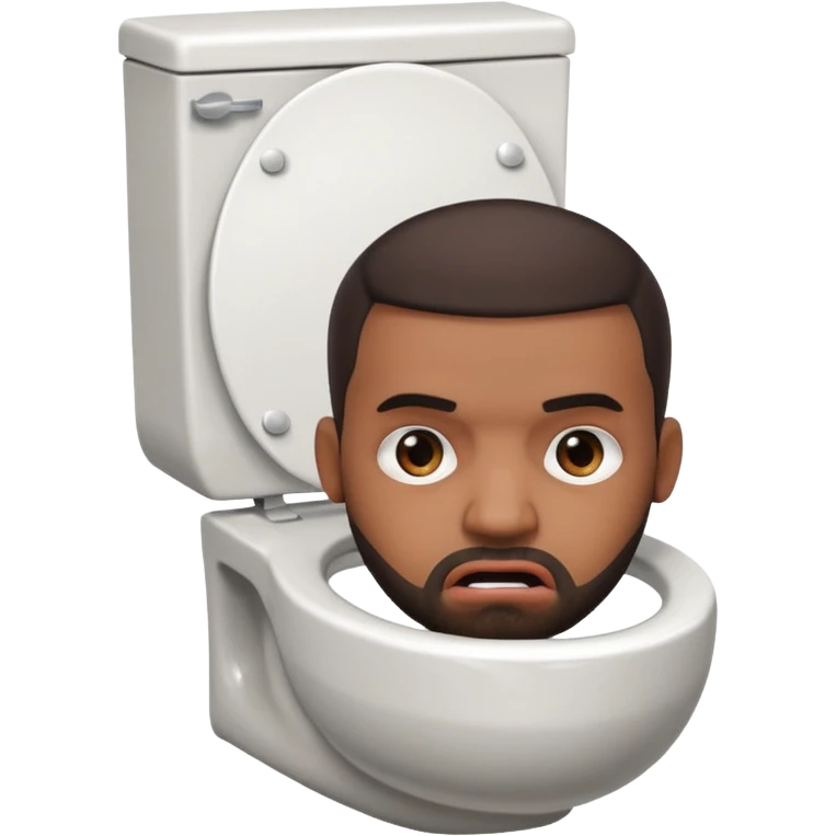 The famous musical artist, drake, drake’s head is putting on an exaggerated angry expression and appears popping his head out of a toilet. emoji