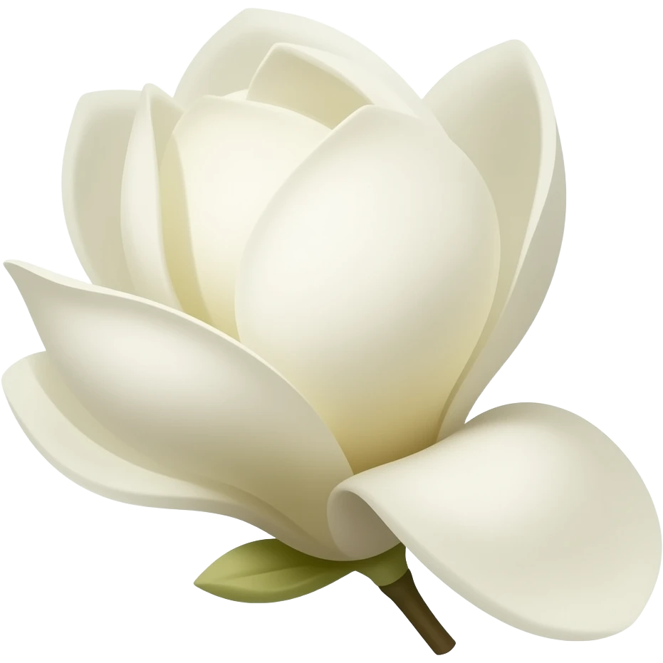 A magnolia flower emoji, soft elegant petals, quiet luxury aesthetic, graceful and timeless emoji