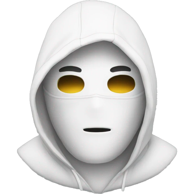 white mask with white hoodie emoji