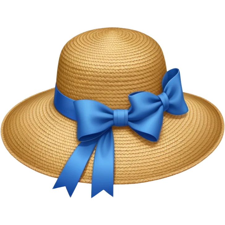 lady's hat with a blue bow emoji