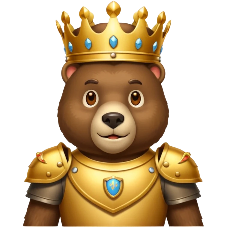Un ours humanoïde avec une couronne et une armure emoji