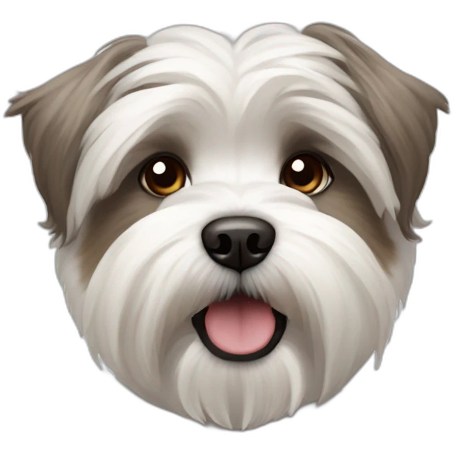 West Highland White terrier with brown/gray combination of a Shih-tzu and a Malthezer emoji
