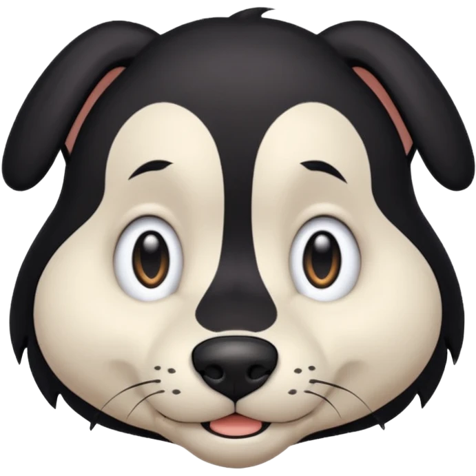 zoobie com cabelo preto wolfcut com olhos caidos emoji