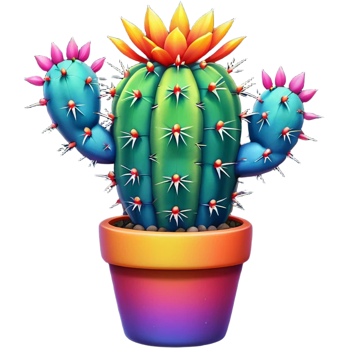 Rainbow cactus emoji