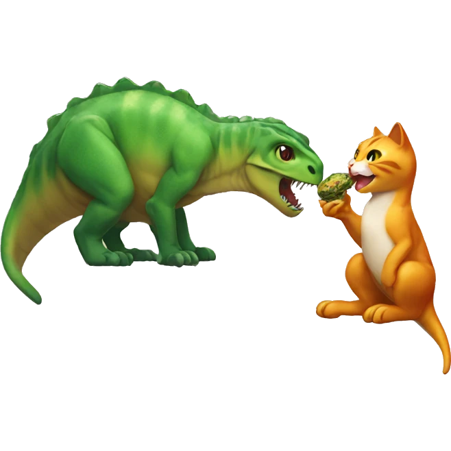 Cat eating dinosaur  emoji