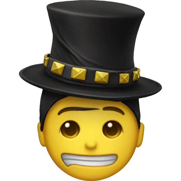 Classic black yellow hat with punk design  emoji