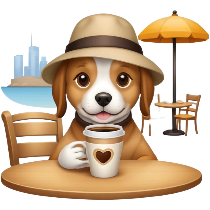 dog with cafe emoji