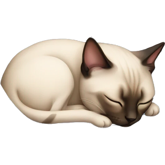 Sleeping siamese cat in a ball emoji