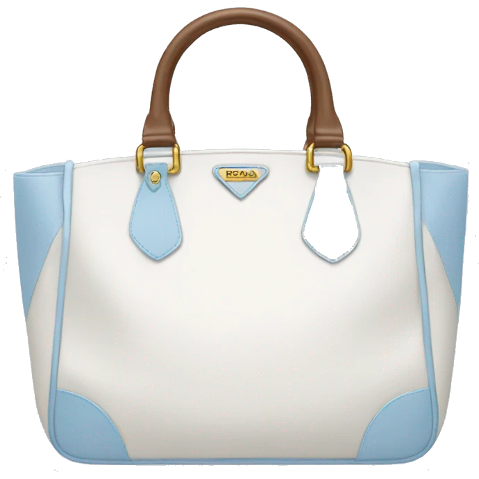 Prada white and light blue bag  emoji