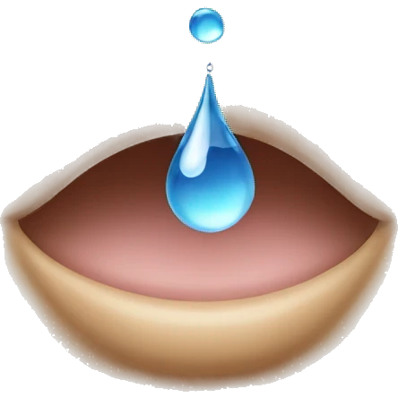 water droplet on face emoji