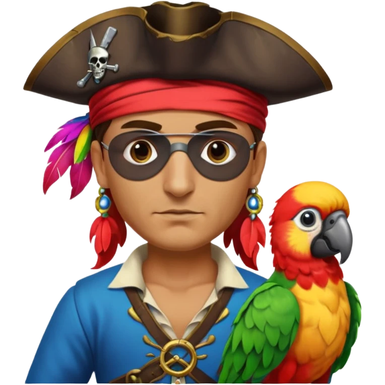 pirate and parrot emoji