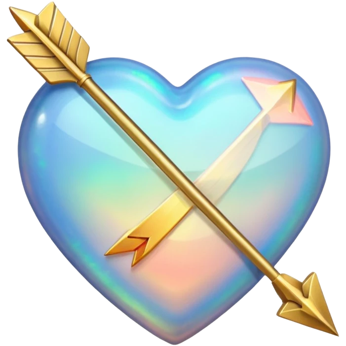 Opal heart with arrow through it  emoji