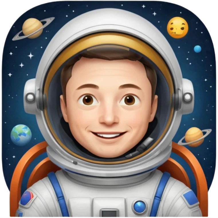 Elon Musk in the space Laughing emoji