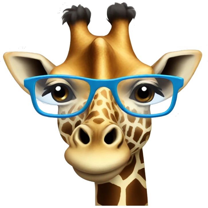 giraffe with glasses emoji