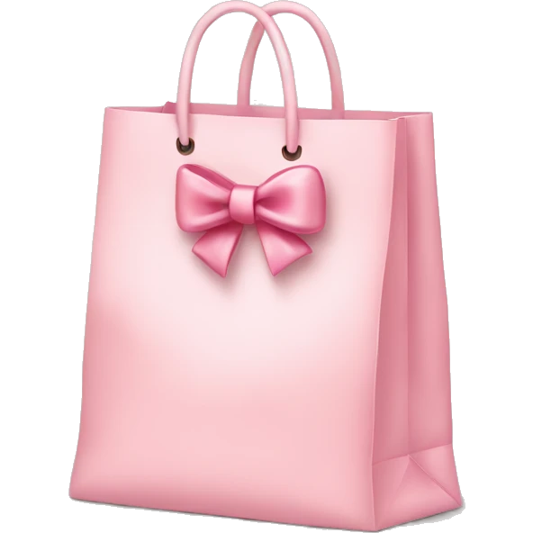 light pink shopping bag with bow emoji