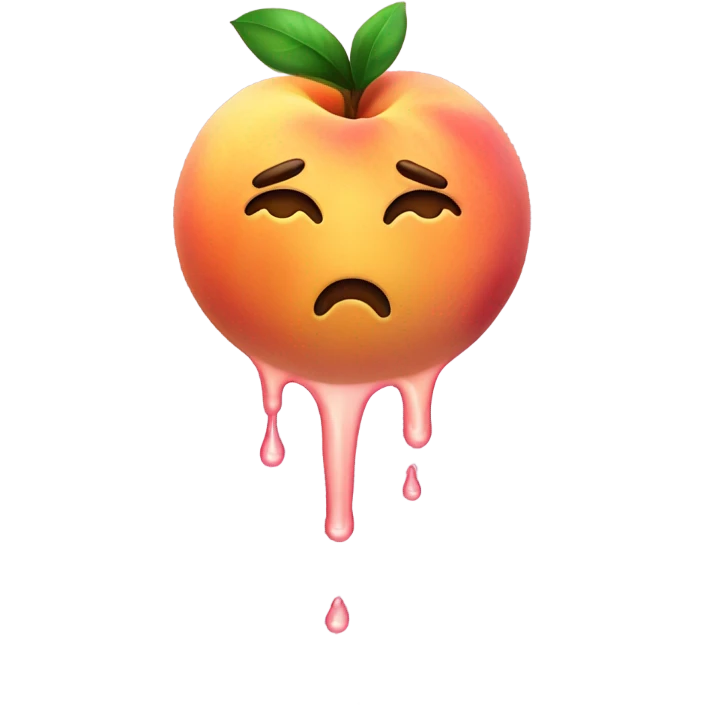 Peach dripping emoji