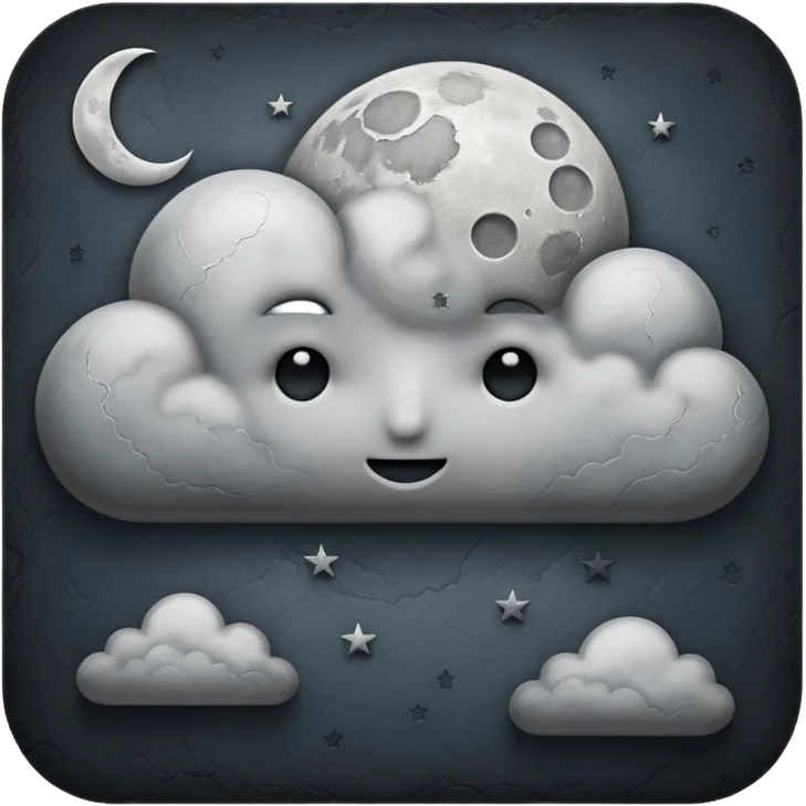 پنهان شدن ماه توسط ابر emoji