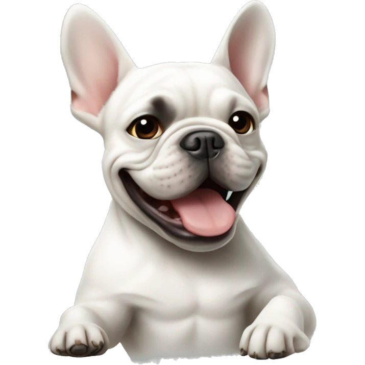 White French Bulldog gives a thumbs up  emoji