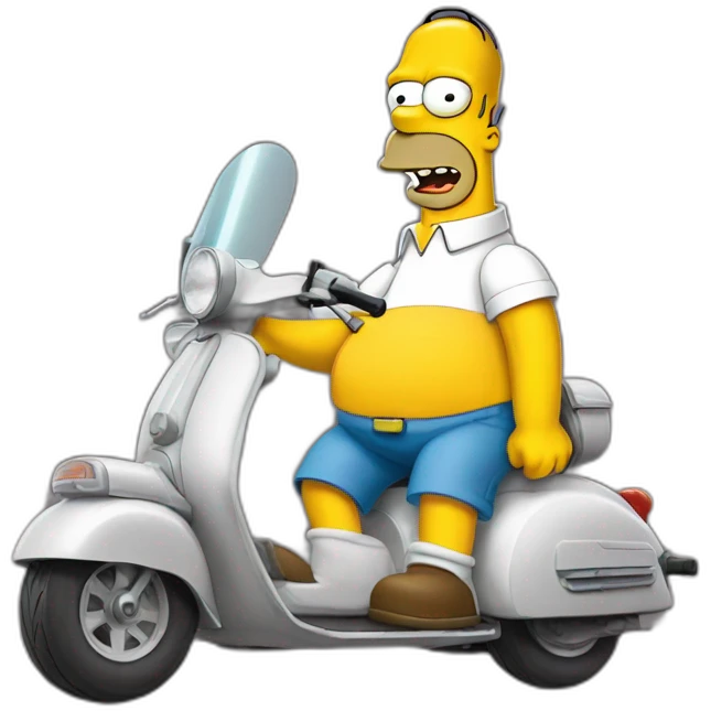 Homer simpson in scooter emoji