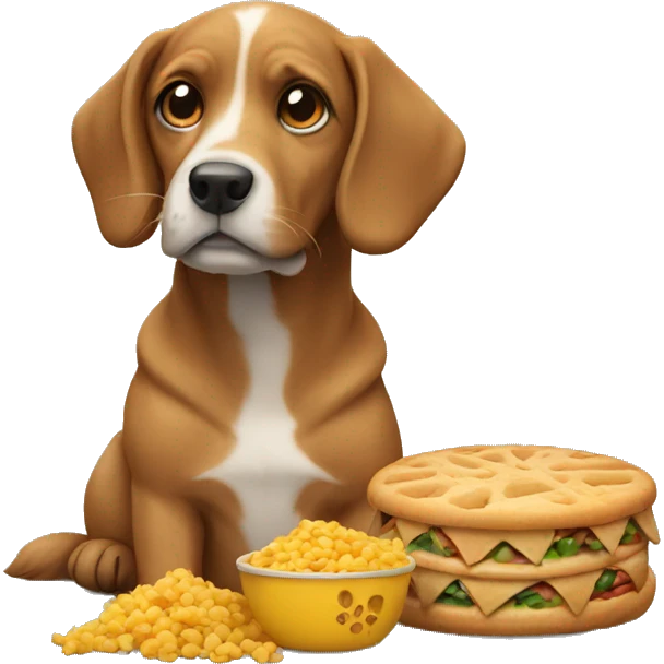 Dog with food emoji