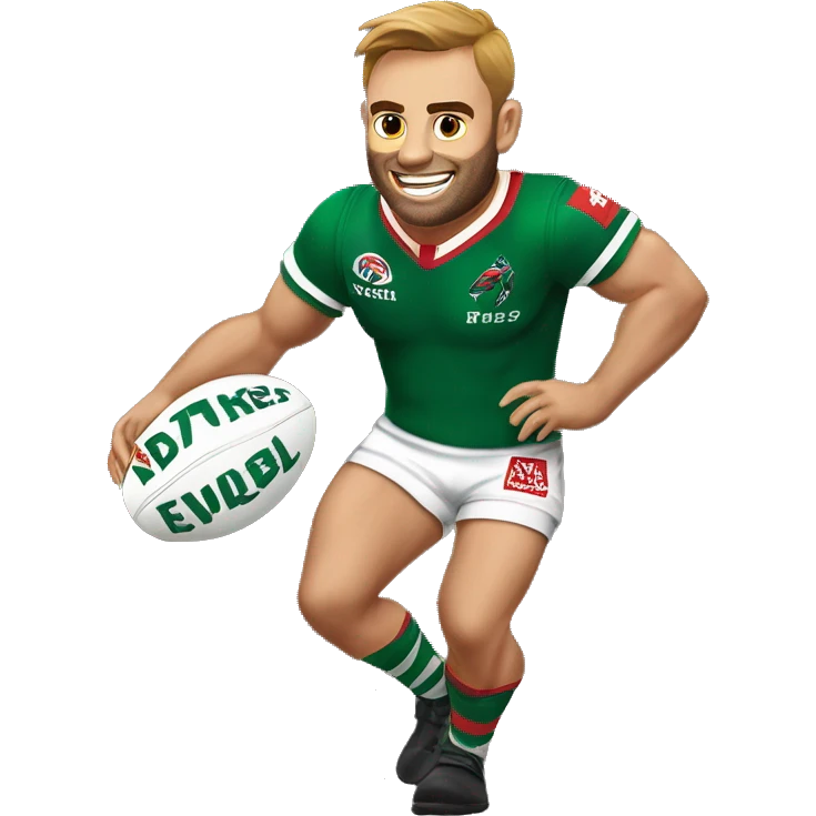 Seth Sydney Rabbitohs riding an NRL ball ￼ emoji