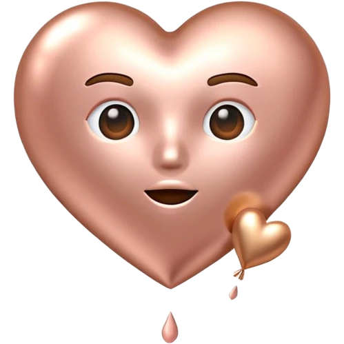 Emoji blowing rose gold heart emoji