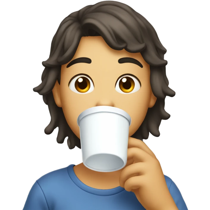 Sipping milk but it’s messy emoji