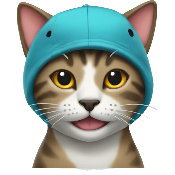 cat with shark hat emoji