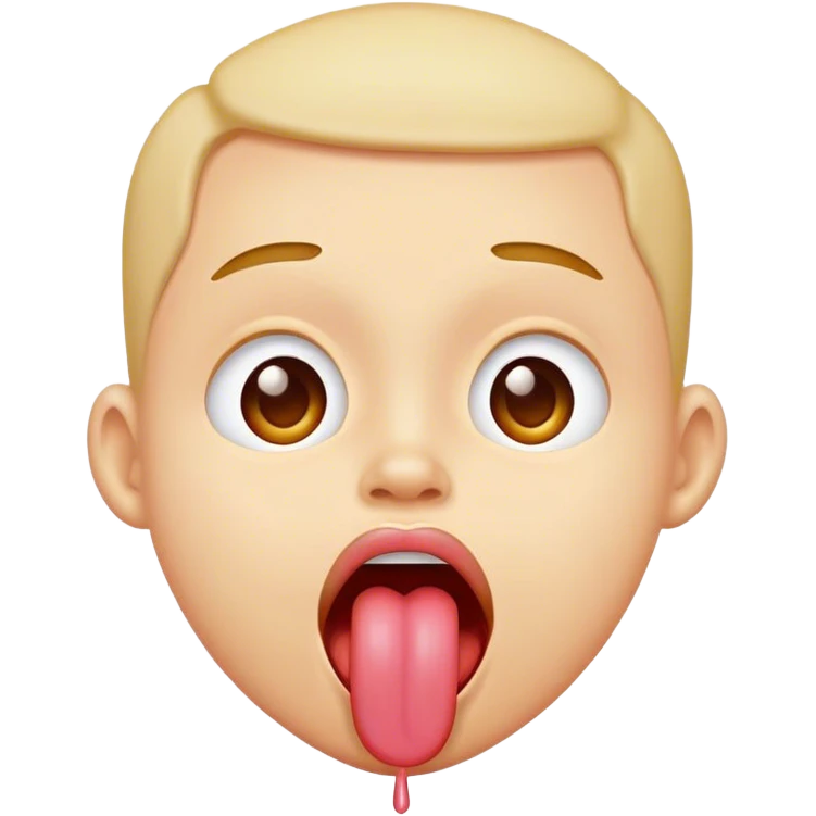 Animated, sticking out tongue emoji