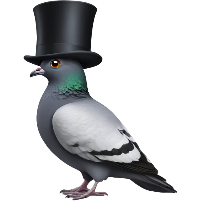 Pigeon in top hat emoji