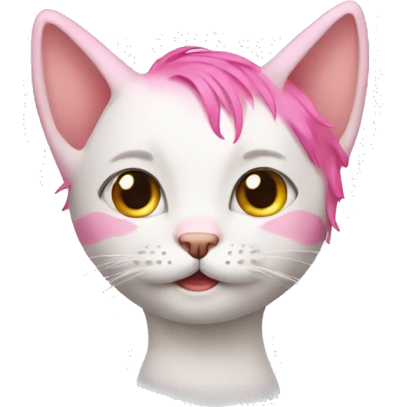 Cat with pink hair emoji