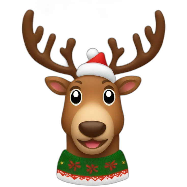 reindeer in a Christmas sweater emoji