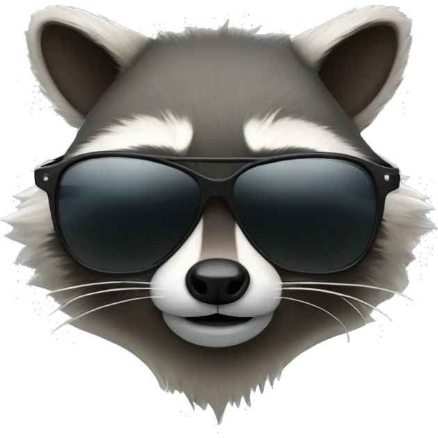A raccon with a vokuhila and sunglasses emoji