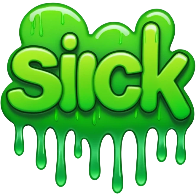 the word SICK in green graffiti font emoji