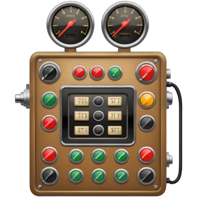 person with vintage control panel. emoji