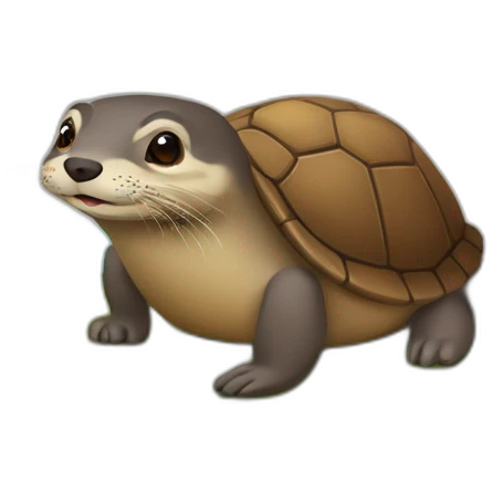 Une. Loutre sur une tortue. emoji