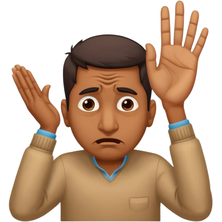 A caricature-style sticker of an Indian man facepalming with frustration but still looking humorous. Add text: ‘Seriously??’ emoji