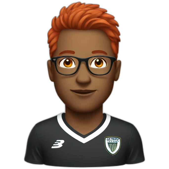 Soccer player with glasses and red hair emoji